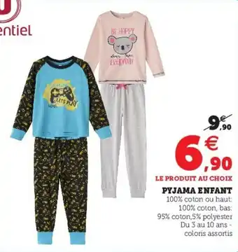 Super U Pyjama Enfant offre