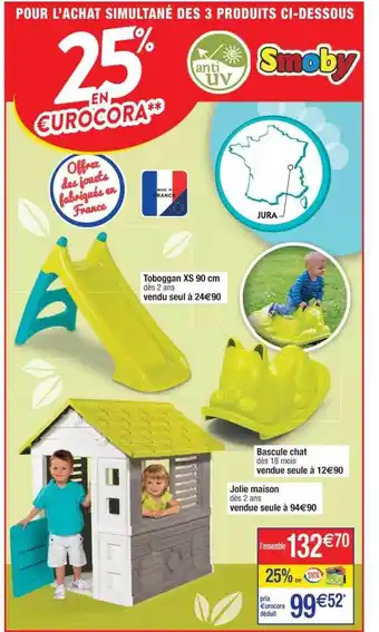 Cora x Carrefour Toboggan Xs 90 Cm, Bascule Chat, Jolie Maison offre