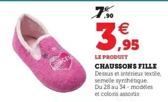 Super U Chaussons Fille offre