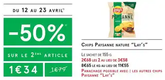 Monoprix Lay’s chips paysanne nature offre