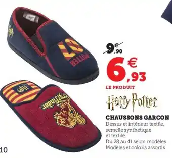 Super U Chaussons Garcon offre