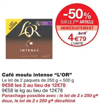 Monoprix L'or café moulu intense offre