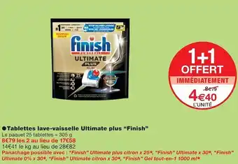 Monoprix Finish ●tablettes lave-vaisselle ultimate plus offre