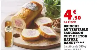 U Express Randy brioche au véritable saucisson cuit de lyon nature offre