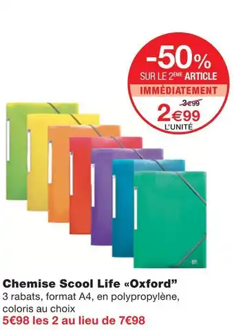 Monoprix Oxford chemise scool life offre