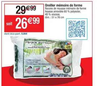 Cora x Carrefour Oreiller Mémoire De Forme offre