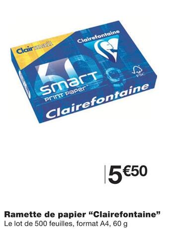 Monoprix Clairefontaine ramette de papier offre