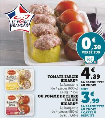 U Express Bigard tomate farcie offre