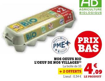 U Express L'oeuf de nos villages nos oeufs bio offre
