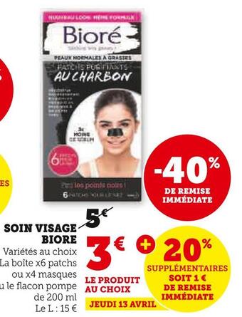 Super U Biore soin visage offre