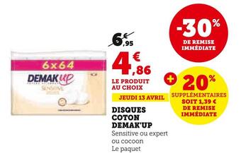 Super U Demak'up disques coton offre