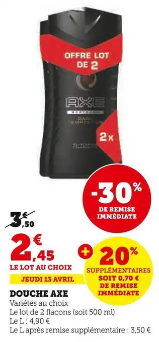 U Express Axe douche offre