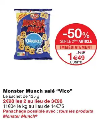 Monoprix Vico monster munch salé offre