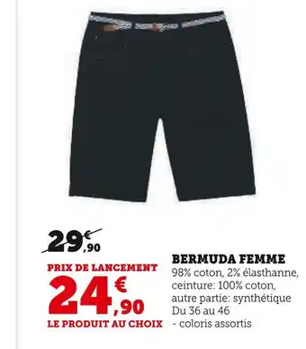 Super U U bermuda femme offre
