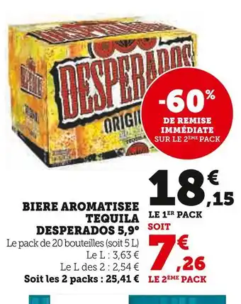Super U Desperados biere aromatisee tequila 5,9° offre