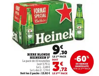 Super U Heineken biere blonde 5° offre