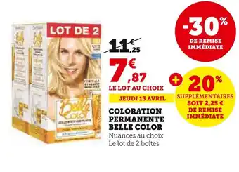 Super U Belle color coloration permanente offre
