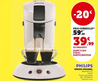 Super U Philips senseo original offre