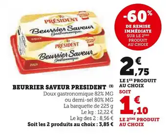 U Express President beurrier saveur offre