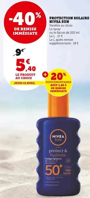 Super U Nivea sun protection solaire offre