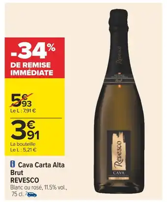 Carrefour Revesco cava carta alta brut offre