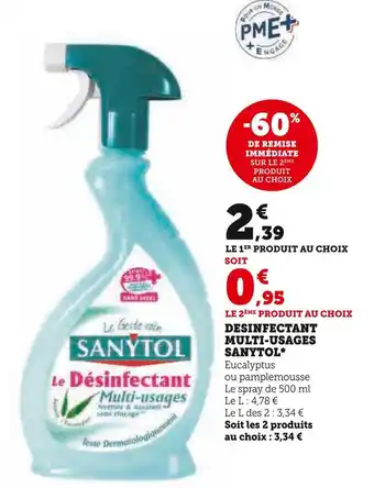 Super U Sanytol desinfectant multi-usages* offre