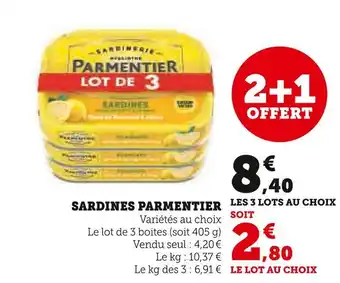 Super U Parmentier sardines offre