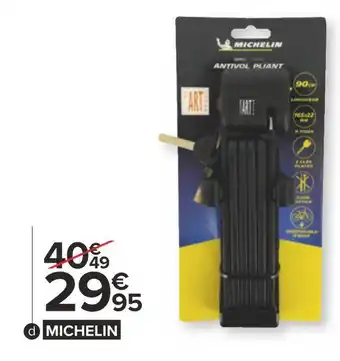 Carrefour Michelin antivol vélo pliant à clé offre