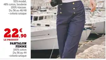Super U U pantalon femme offre