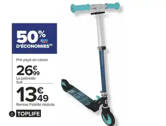 Carrefour Toplife patinette pliable 2 roues offre