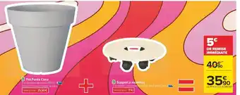 Carrefour Pot punta cana + support à roulettes offre