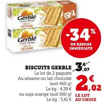 Super U Gerble biscuits offre