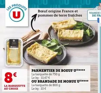 Super U U parmentier de boeuf offre