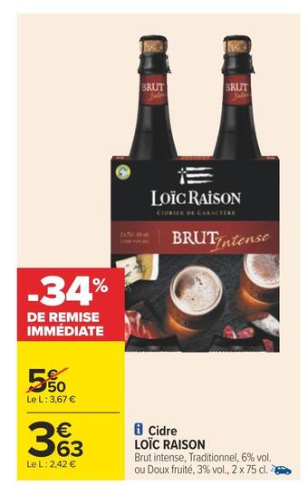Carrefour Loïc raison cidre offre