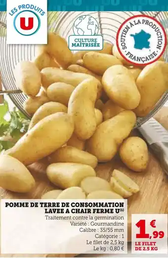 Super U U pomme de terre de consommation lavee a chair ferme offre