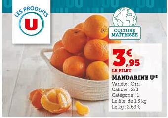 Super U U mandarine offre