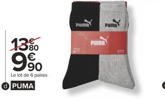 Carrefour Puma mi-chaussettes sport homme offre