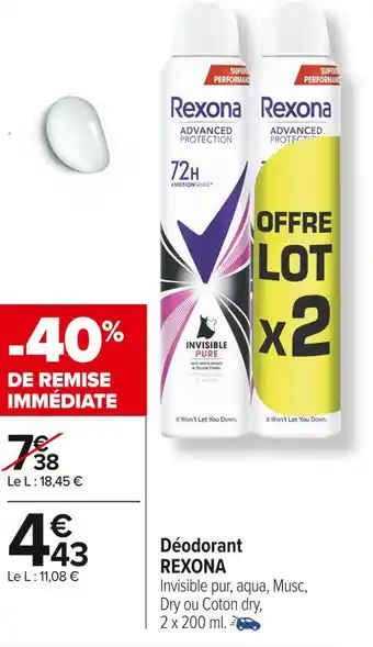 Carrefour Market Rexona déodorant offre