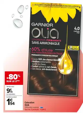 Carrefour Market Olia coloration offre