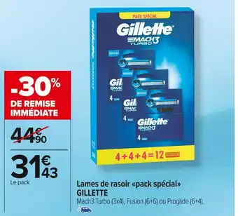 Carrefour Market Gillette lames de rasoir pack spécial offre