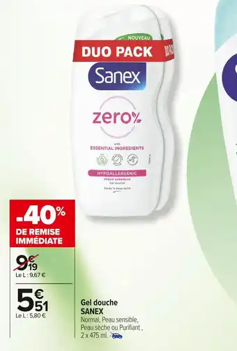 Carrefour Market Sanex gel douche offre
