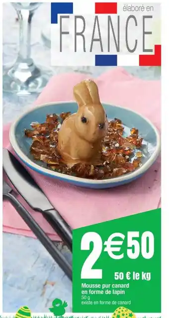 Cora x Carrefour Mousse Pur Canard En Forme De Lapin offre