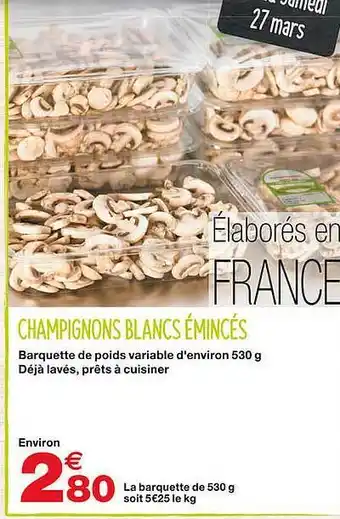 Champignons Blancs émincés