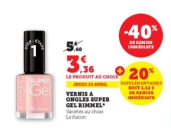 Super U Vernis a ongles super gel rimmel offre