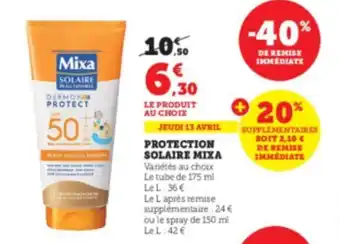 Super U Protection solaire mixa offre