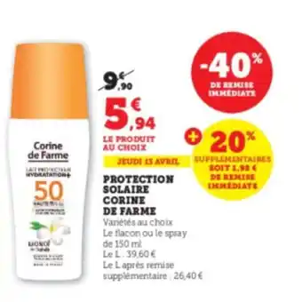 Super U Protection solaire corine de farme offre