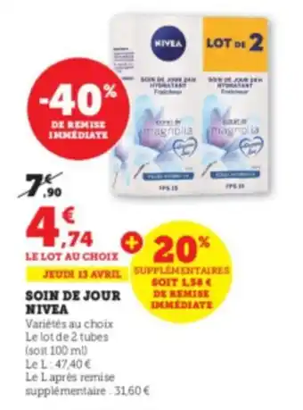 Super U Soin de jour nivea offre