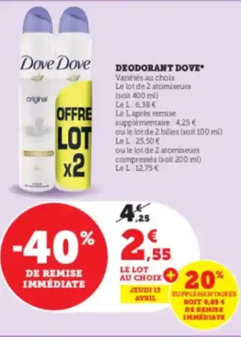 Super U Deodorant dove offre