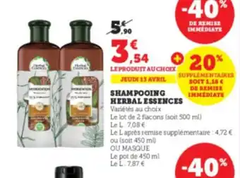 Shampooing HERBAL ESSENCES