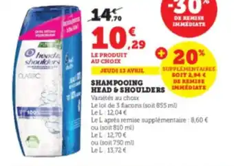 Super U Shampooing head & shoulders offre